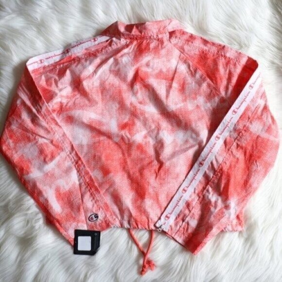 NWT Champion Track Jacket Size Medium Logo Pink Long Sleeve Wind Breaker - Picture 7 of 7